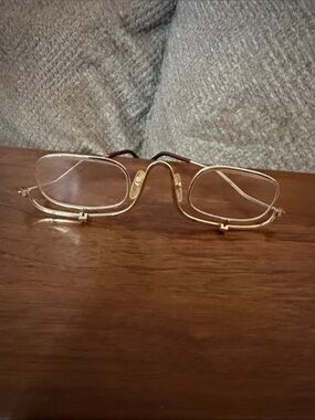 Vintage Gold Metal Rectangle Reading flip Glasses - Men's Accessories